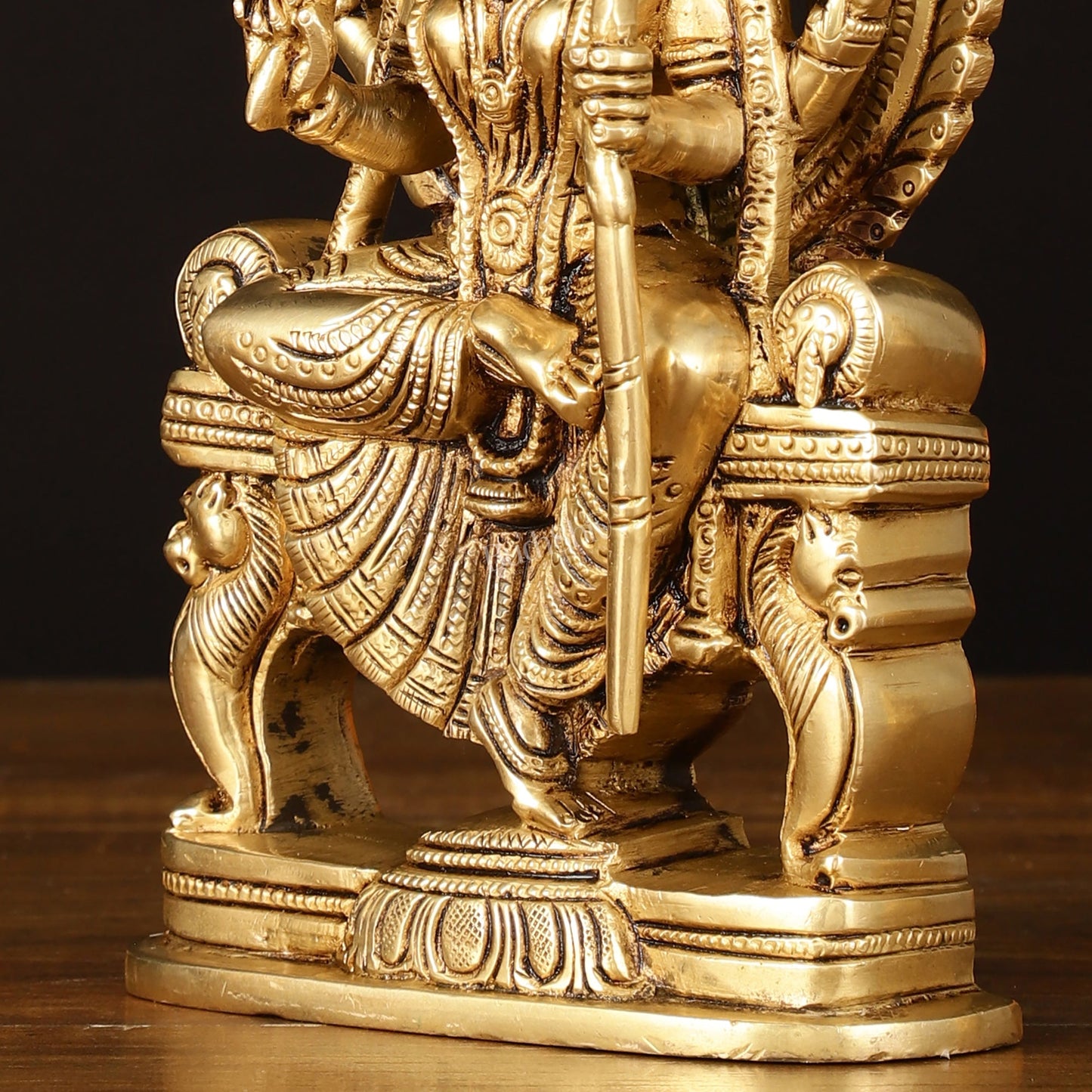 Brass Superfine Goddess Raja Rajeshwari Kamakshi Lalita Devi Idol - 7.5" Elegant Sculpture