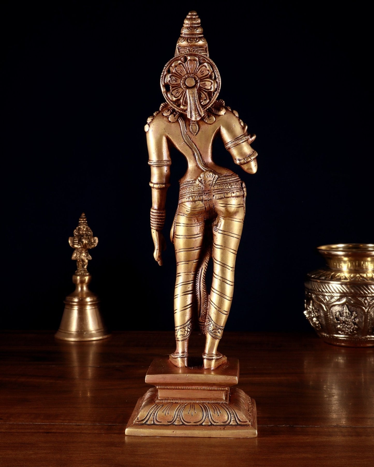 Pure Brass Standing Goddess Uma Parvati Sivagami Sculpture – 13”