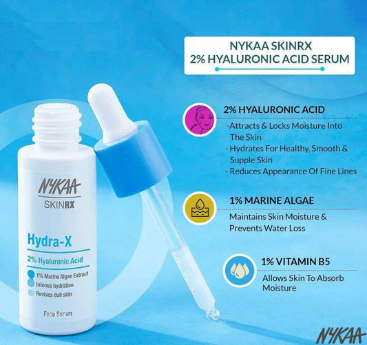 Nykaa SkinRX 2% Hyaluronic Acid Face Serum for Intense Hydration with 1% Vitamin B5