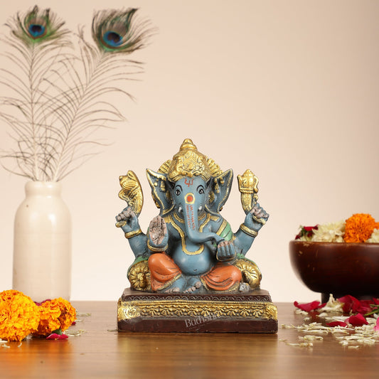 Brass Superfine Lord Ganesha Statue - 7 Inch